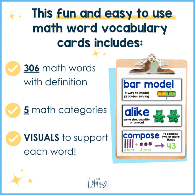 5th grade math vocabulary cards Math Word Wall {5th Grade}
