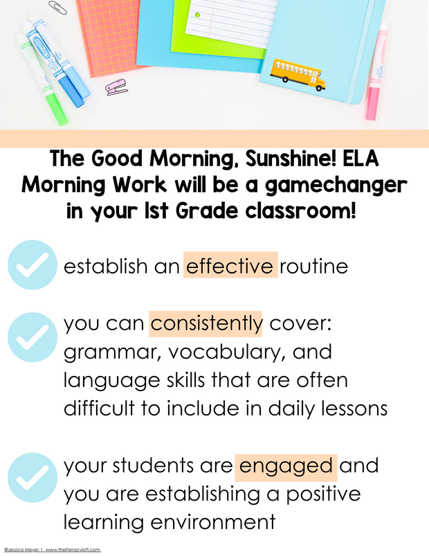ELA Morning Work 1st Grade Bundle | Printable | Google Apps