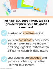 ELA Daily Review 6th Grade (Bundle) | Printable | Google Apps