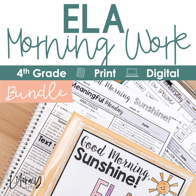 Ela morning work 4th grade bundle printable google apps the