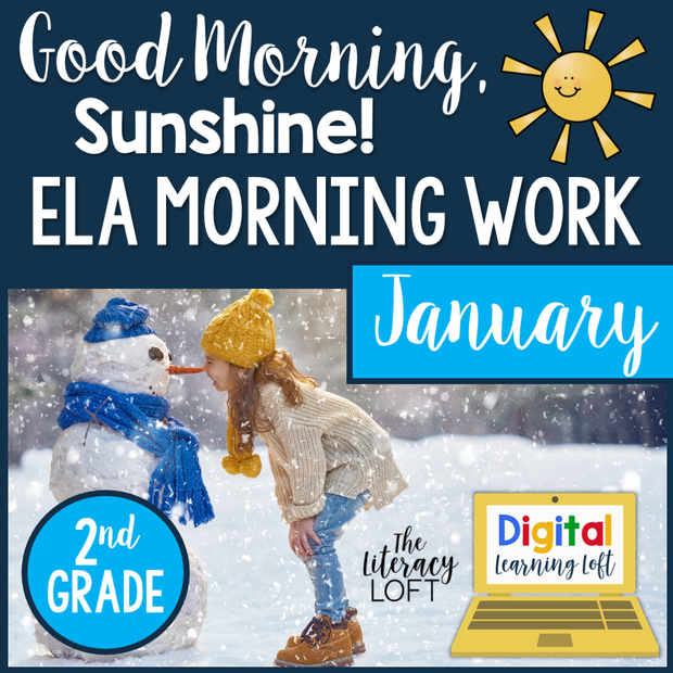 ELA Morning Work 2nd Grade {January} I Distance Learning I Google Slides