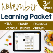 November No Prep Packet 3rd Grade