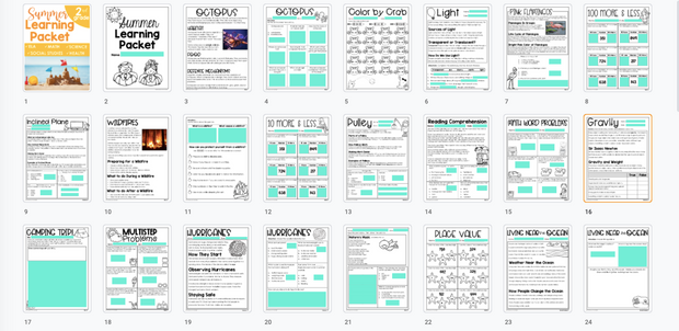 Summer Learning Packet (2nd Grade) Google Slides + Print