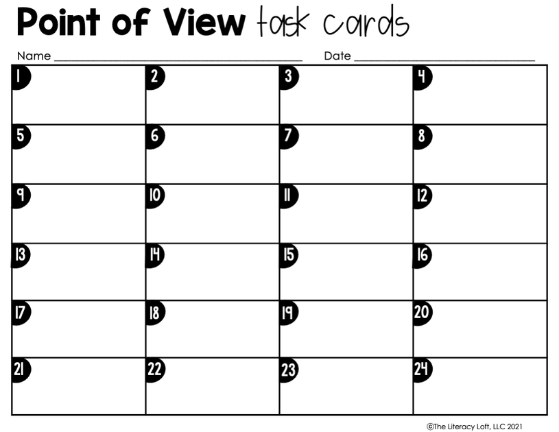 Point of View Task Cards 4th Grade | Google Slides & Forms – The ...