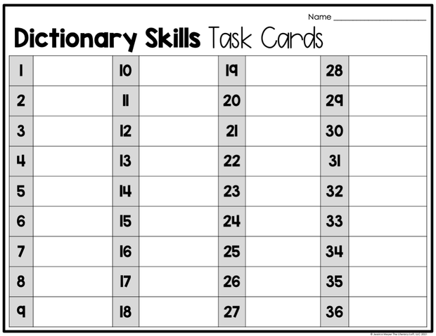 Dictionary Skills Task Cards 5th Grade I Google Slides and Forms