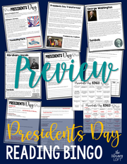 Presidents' Day Reading Bingo