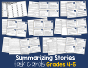 Summarizing Stories Task Cards 4th-5th Grade I Google Slides and Forms