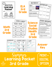 Summer Learning Packet (3rd Grade) Google Slides + Print