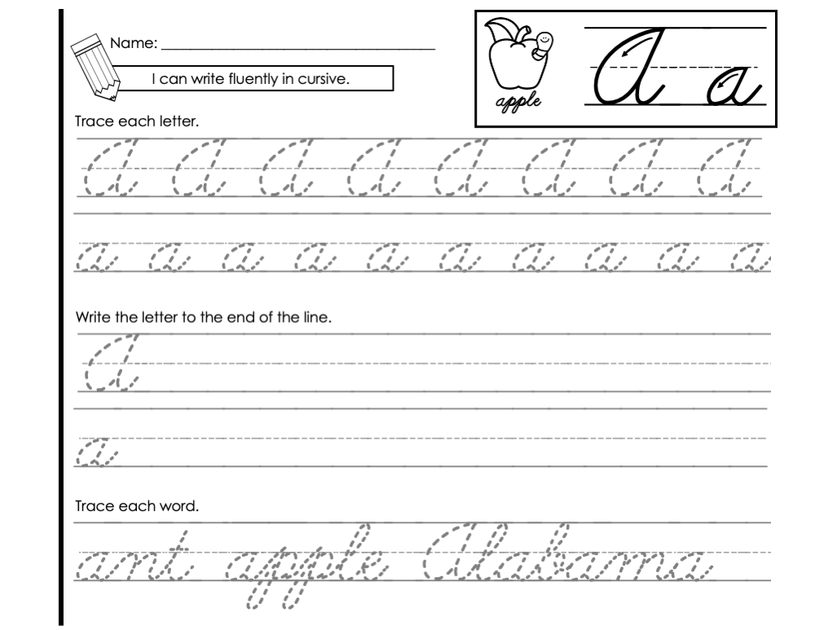 13 Pages Cursive Tracing Worksheet, Alphabet Cursive Printable, Days of the  Week Cursive Handwriting Worksheet Months of the Year Cursive 