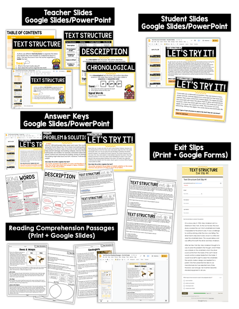 Text Structure (Mini Reading Unit) 3rd Grade – The Literacy Loft