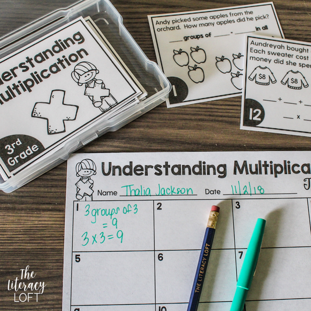 Understanding Multiplication Task Cards (3rd Grade) Google Slides & Forms