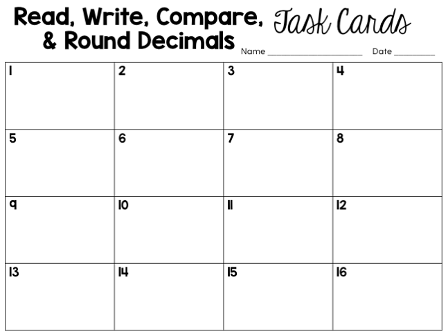 Read, Write, Compare & Round Decimals Task Cards (5th Grade) | Google ...