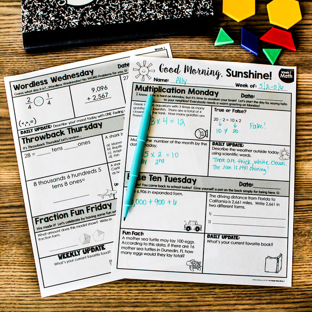 Math Morning Work – The Literacy Loft