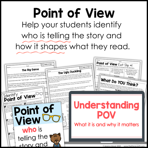 3rd Grade Point of View Worksheets Reading Comprehension Passages Fun Mini Unit