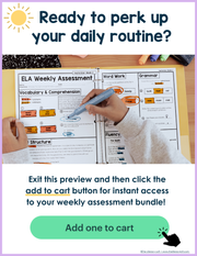 ELA Weekly Assessments 4th Grade | Printable | Google Forms