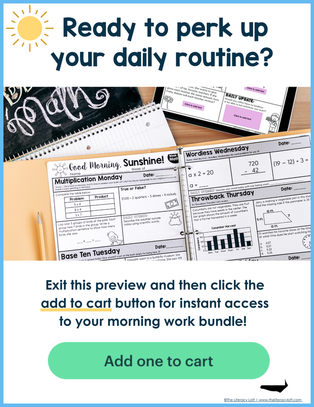 Math Morning Work 5th Grade Bundle | Printable | Google Slides and Forms