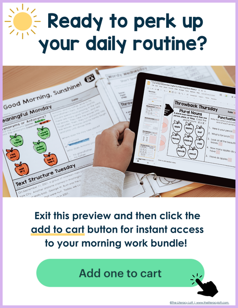 ELA Morning Work 1st Grade Bundle | Printable | Google Apps