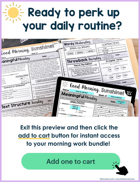 ELA Morning Work 3rd Grade (Bundle) | Printable | Google Apps