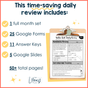 ELA Daily Review 7th Grade {September} | Distance Learning | Google Slides and Forms