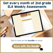2nd Grade ELA Reading Comprehension November Morning Work Assessment Elementary