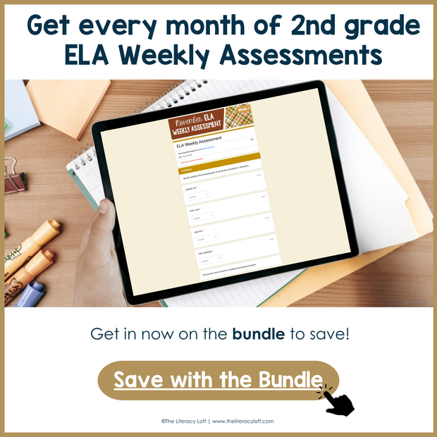 2nd Grade ELA Reading Comprehension November Morning Work Assessment Elementary