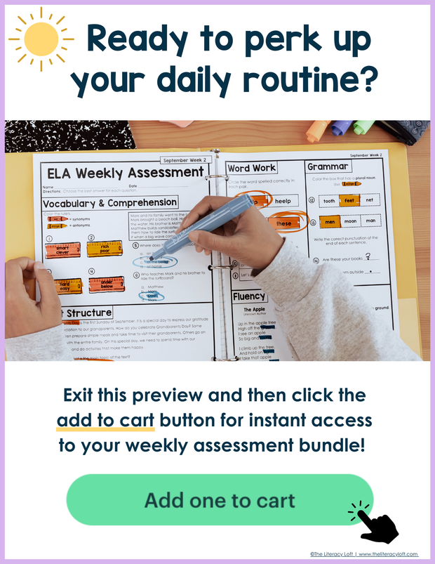 ELA Weekly Assessments 8th Grade | Printable | Google Forms