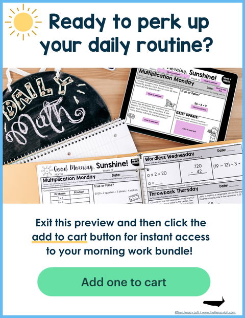 Math Morning Work 1st Grade Bundle | Printable | Google Slides and Forms