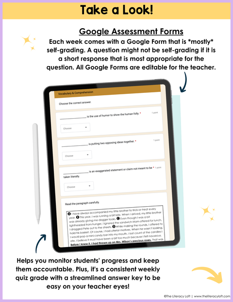 7th-8th Grade ELA Daily Review and Weekly Assessment Bundle