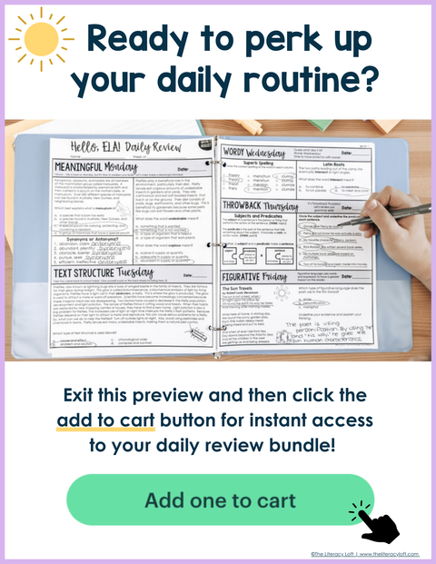 ELA Daily Review 6th Grade (Bundle) | Printable | Google Apps