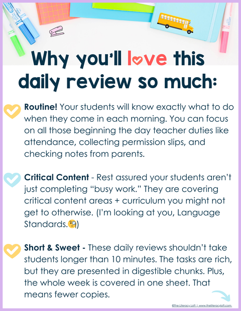 ELA Daily Review 7th & 8th Grade Bundle | Distance Learning | Google Slides