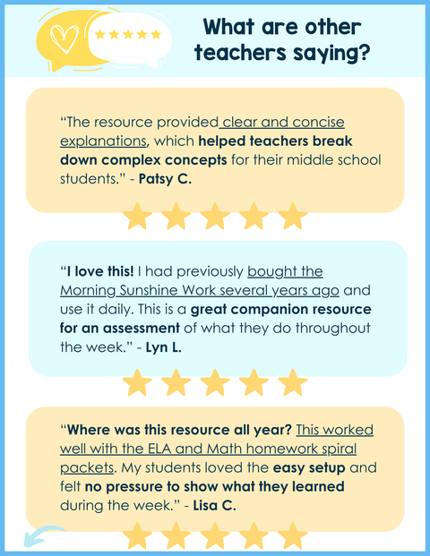 4th Grade Math Morning Work and Weekly Assessments Bundle