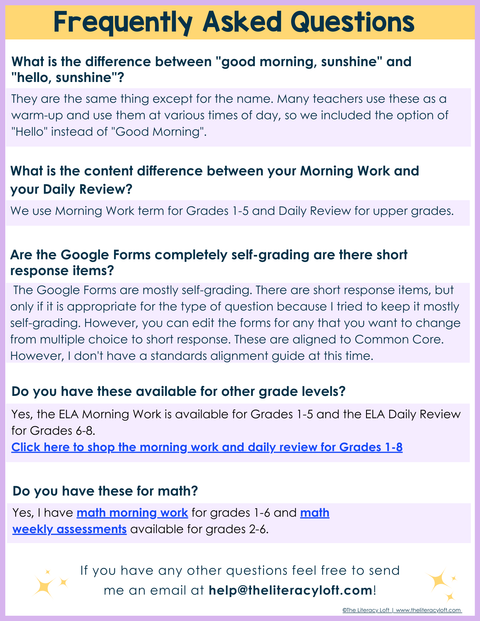 ELA Daily Review 6th - 8th Grade (Bundle) | Google Slides and Google Forms