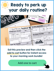 Math Morning Work 2nd Grade Bundle | Printable | Google Slides and Forms