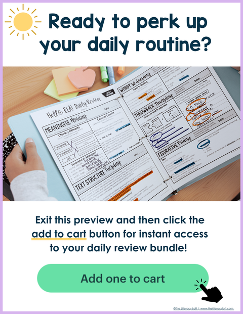 ELA Daily Review 7th Grade Bundle | Printable | Google Apps