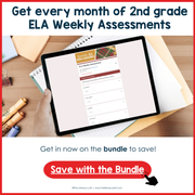 2nd Grade ELA Reading Comprehension Morning Work Assessment Winter Review - Dec