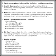 3rd Grade Summarizing Nonfiction Text Fun Reading Comprehension Passages Unit