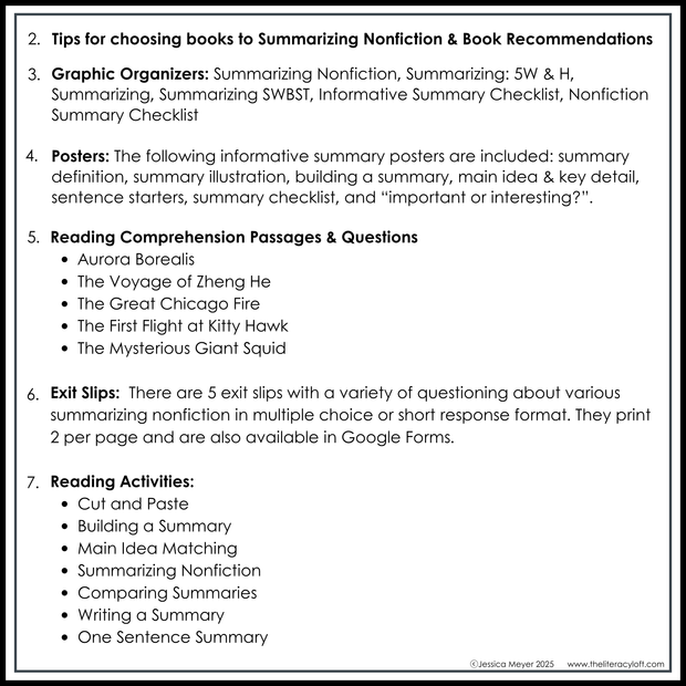 3rd Grade Summarizing Nonfiction Text Fun Reading Comprehension Passages Unit