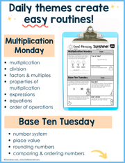 Math Morning Work 3rd Grade {September} | Distance Learning | Google Apps