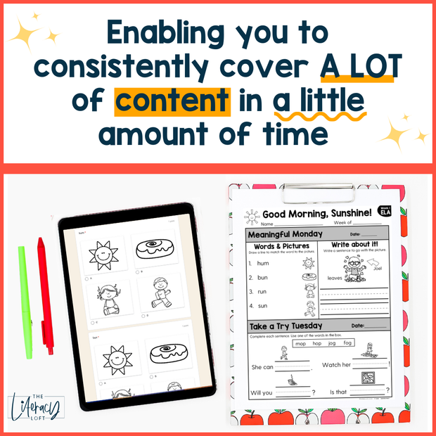 1st Grade ELA Morning Work (September) | Distance Learning | Google Slides