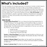 4th 5th Grade Context Clues Reading Comprehension Unit Vocabulary Worksheets Graphic Organizers Posters