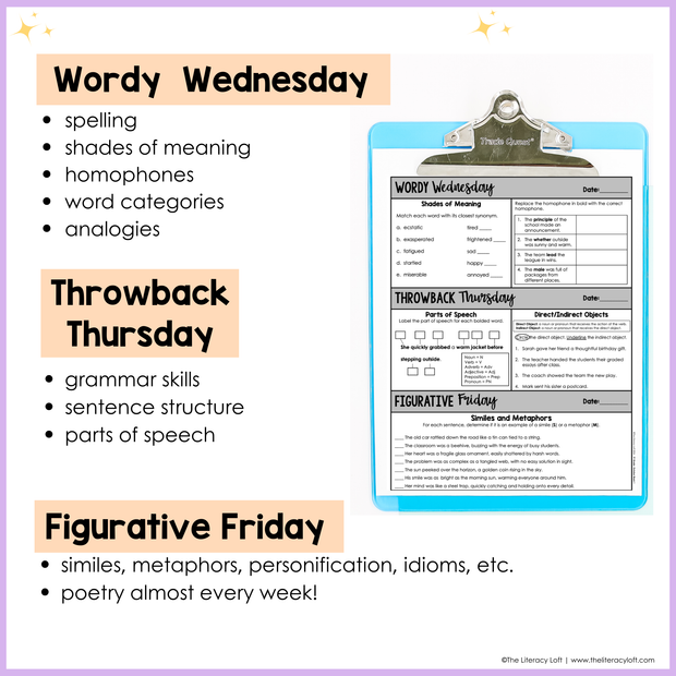 9th Grade ELA Morning Work & Assessment Reading Comprehension Bundle High School