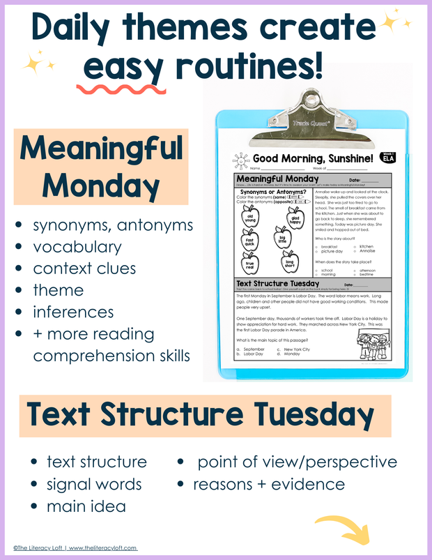 ELA Morning Work 2nd Grade {September} | Distance Learning | Google Slides