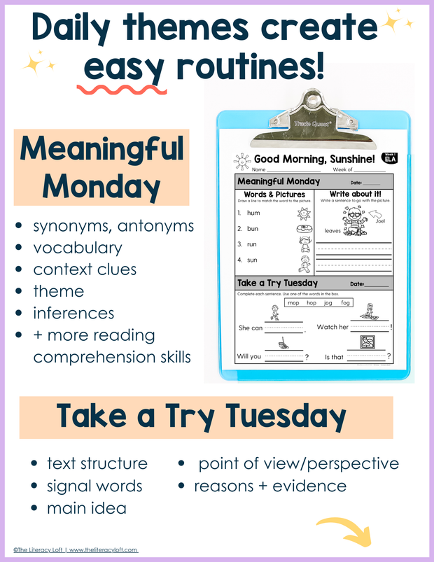 1st Grade ELA Morning Work (September) | Distance Learning | Google Slides