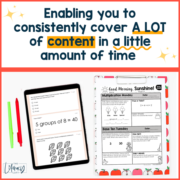 Math Morning Work 3rd Grade {September} | Distance Learning | Google Apps