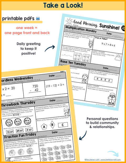 ELA + Math Morning Work 3rd Grade {The Bundle} | Google Slides + Forms