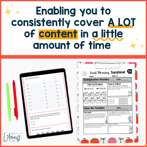 Math Morning Work 4th Grade {September} | Distance Learning | Google Apps