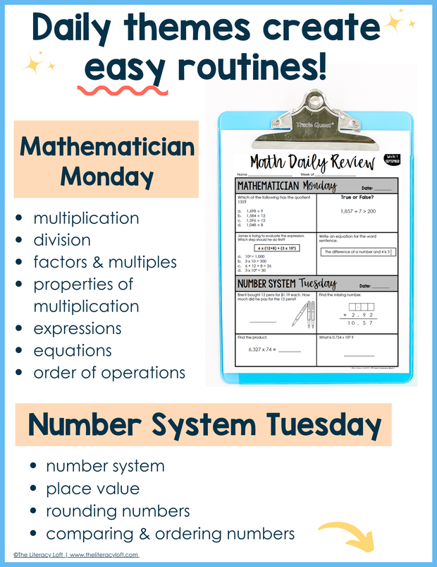 Math Daily Review 6th Grade {September} | Distance Learning | Google Apps