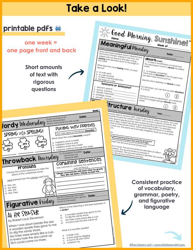 ELA + Math Morning Work Grades 1-3 Bundle