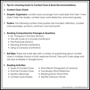 4th 5th Grade Context Clues Reading Comprehension Unit Vocabulary Worksheets Graphic Organizers Posters
