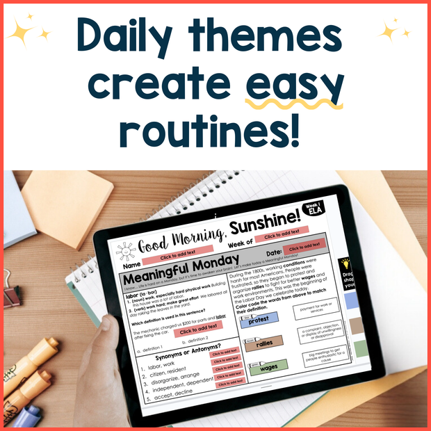 ELA Morning Work 4th Grade {September} | Distance Learning | Google Slides